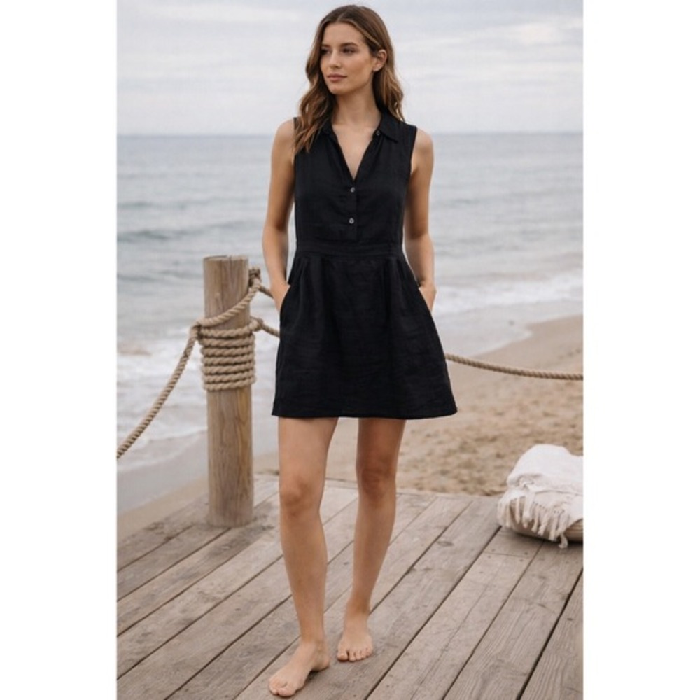 Theory Black Sleeveless Mini Dress